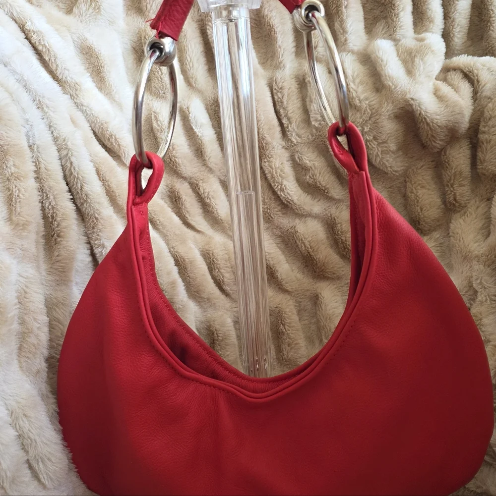 ❤️ Genuine Leather Red Hobo / Horsebit Shoulder Bag ❤️